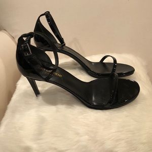 ysl black strappy heels